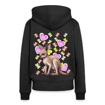 Kangourou Kids Australie Zoo Zoo Animaux du zoo - Sweat à capuche Premium bio Femme - noir - Dos - Julia (174cm)