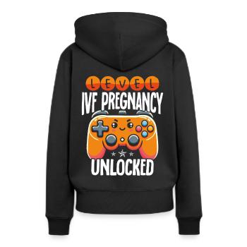 Sensibilisation à l'infertilité FIV fécondation - Sweat à capuche Premium bio Femme - noir - Dos - Julia (174cm)