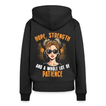 Sensibilisation à l’infertilité FIV Fécondation - Sweat à capuche Premium bio Femme - noir - Dos - Julia (174cm)