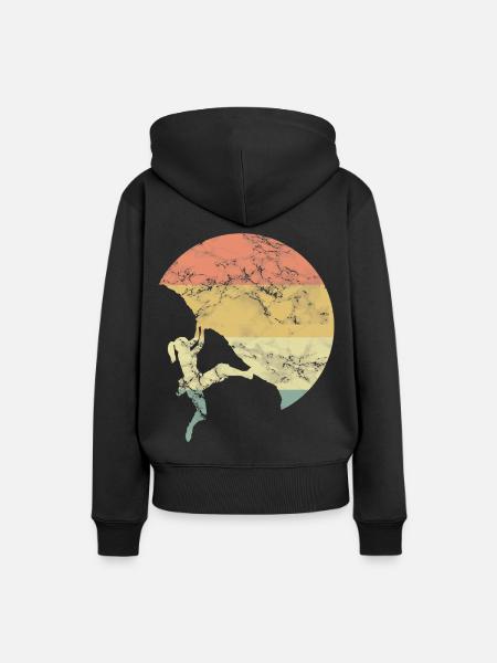Les filles grimpent - Sweat à capuche Premium bio Femme - noir