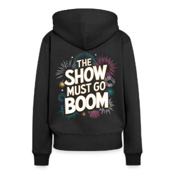 Pyrotechnie Feux d’artifice Pyrotechnie - Sweat à capuche Premium bio Femme - noir - Dos - Julia (174cm)