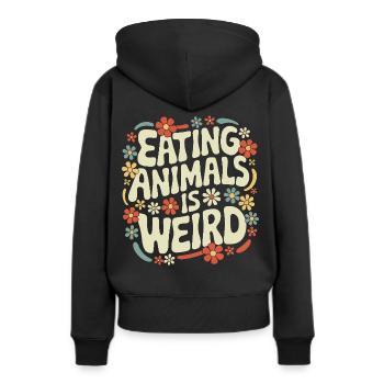 Végétarien Végétalien Végétarien Végétarien - Sweat à capuche Premium bio Femme - noir - Dos - Julia (174cm)