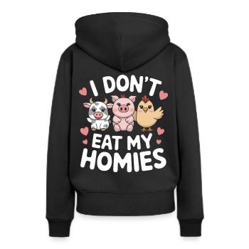 Végétarien Végétalien Végétarien Végétarien - Sweat à capuche Premium bio Femme - noir - Dos - Julia (174cm)