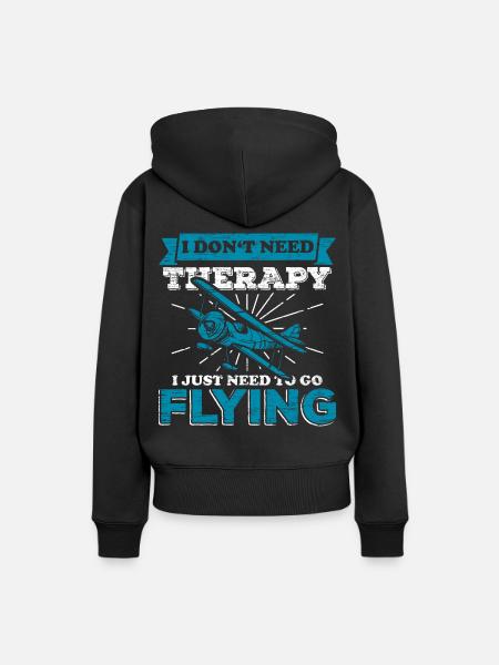 Fliegen Pilot Flugzeug - Frauen Premium Bio Hoodie - Schwarz