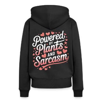 Végétarien Végétalien Végétarien Végétarien - Sweat à capuche Premium bio Femme - noir - Dos - Julia (174cm)