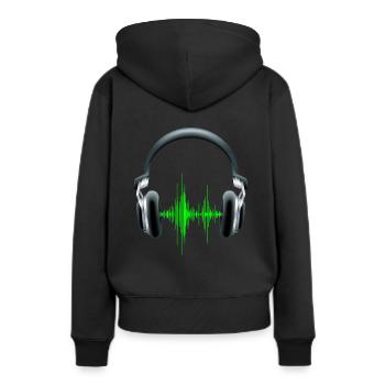 Les écouteurs DJ equalizer - Sweat à capuche Premium bio Femme - noir - Dos - Julia (174cm)