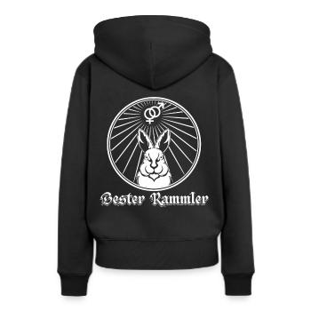 Bester Rammler Kleintierzucht - Frauen Premium Bio Hoodie - Schwarz - Hinten - Julia (174cm)