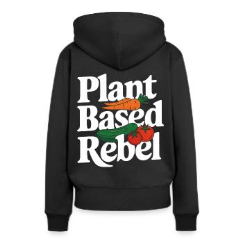 Végétarien Végétalien Végétarien Végétarien - Sweat à capuche Premium bio Femme - noir - Dos - Julia (174cm)
