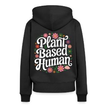Végétarien Végétalien Végétarien Végétarien - Sweat à capuche Premium bio Femme - noir - Dos - Julia (174cm)