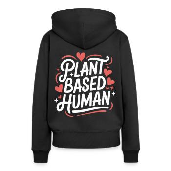 Végétarien Végétalien Végétarien Végétarien - Sweat à capuche Premium bio Femme - noir - Dos - Julia (174cm)