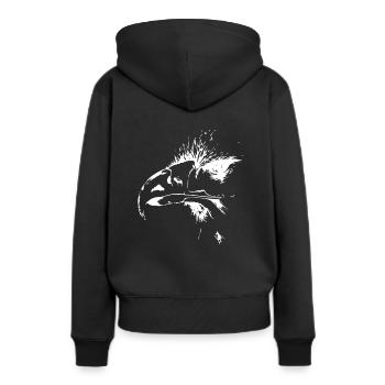Aigle. Eagle - Sweat à capuche Premium bio Femme - noir - Dos - Julia (174cm)