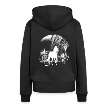 Pferd Pferde - Frauen Premium Bio Hoodie - Schwarz - Hinten - Julia (174cm)