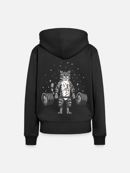 Powerlifter Strongman - Frauen Premium Bio Hoodie - Schwarz