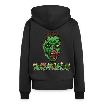 zombie - Frauen Premium Bio Hoodie - Schwarz - Hinten - Julia (174cm)