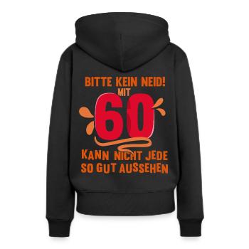 60. Geburtstag - Frauen Premium Bio Hoodie - Schwarz - Hinten - Julia (174cm)