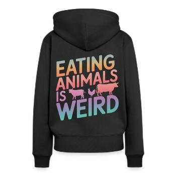 Végétarien Végétalien Végétarien Végétarien - Sweat à capuche Premium bio Femme - noir - Dos - Julia (174cm)