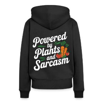 Végétarien Végétalien Végétarien Végétarien - Sweat à capuche Premium bio Femme - noir - Dos - Julia (174cm)