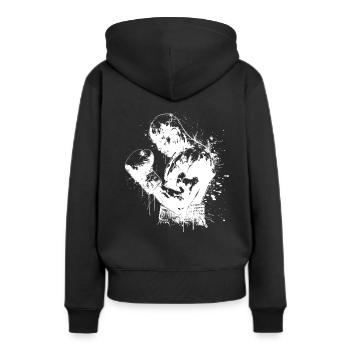Boxe Arts martiaux Boxer Boxe Combat Knock Out - Sweat à capuche Premium bio Femme - noir - Dos - Julia (174cm)