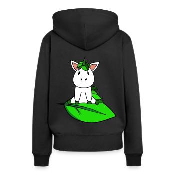 Licorne Bio Bio - Sweat à capuche Premium bio Femme - noir - Dos - Julia (174cm)