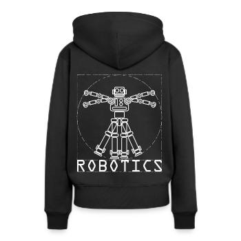 Robotik Da Vinci Vitruvianischer Mensch - Frauen Premium Bio Hoodie - Schwarz - Hinten - Julia (174cm)