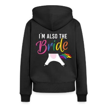 LGBTQ also bride unicorn bachelorette party - Women’s Premium Organic Hoodie - black - Back - Julia (174cm)