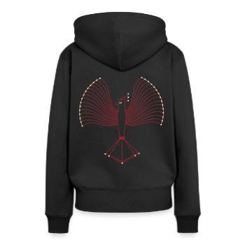 Phoenix - Frauen Premium Bio Hoodie - Schwarz - Hinten - Julia (174cm)