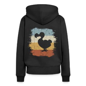 Lässiger Retro Oldschool Vogel Funky Vintage Dodo - Frauen Premium Bio Hoodie - Schwarz - Hinten - Julia (174cm)