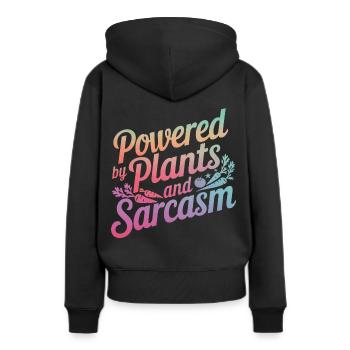 Végétarien Végétalien Végétarien Végétarien - Sweat à capuche Premium bio Femme - noir - Dos - Julia (174cm)