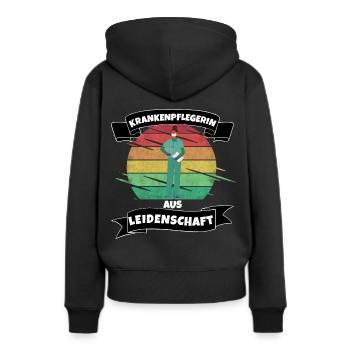 Krankenpflegerin aus Leidenschaft - Frauen Premium Bio Hoodie - Schwarz - Hinten - Julia (174cm)