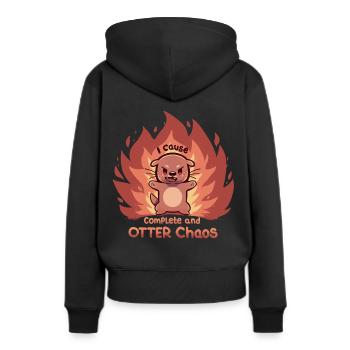 OTTER Chaos - Women’s Premium Organic Hoodie - black - Back - Julia (174cm)