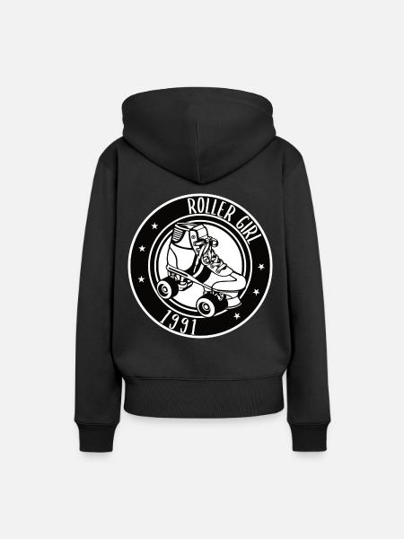 Roller Girl 1991 Geschenk - Frauen Premium Bio Hoodie - Schwarz
