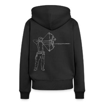 Archer - Sweat à capuche Premium bio Femme - noir - Dos - Julia (174cm)