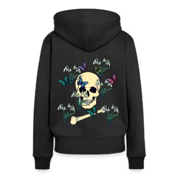 Schmetterlinge Falter Tod Ende Jenseits sterben - Frauen Premium Bio Hoodie - Schwarz - Hinten - Julia (174cm)