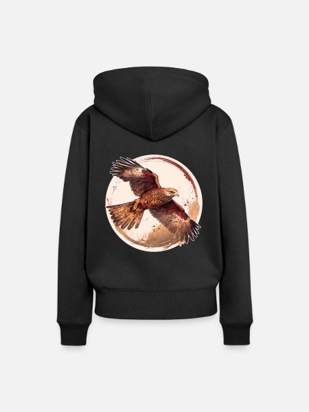 Rotmilan Greifvogel - Frauen Premium Bio Hoodie - Schwarz