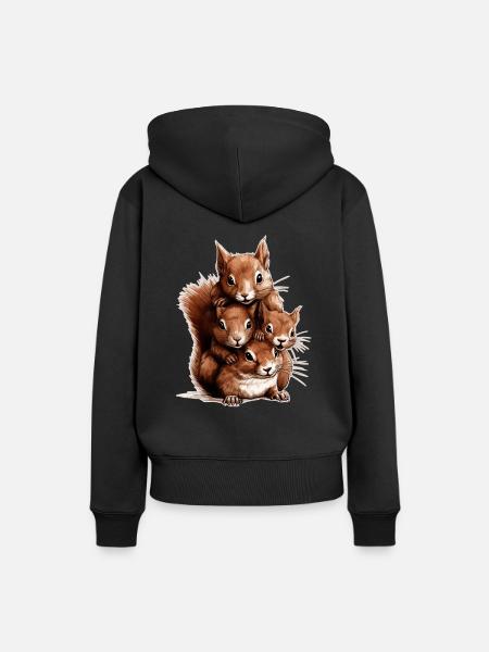 Eichhörnchen - Frauen Premium Bio Hoodie - Schwarz