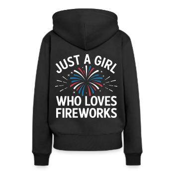 Pyrotechnie Feux d’artifice Pyrotechnie - Sweat à capuche Premium bio Femme - noir - Dos - Julia (174cm)