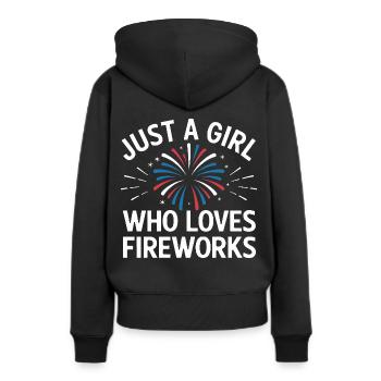 Pyrotechnie Feux d’artifice Pyrotechnie - Sweat à capuche Premium bio Femme - noir - Dos - Julia (174cm)
