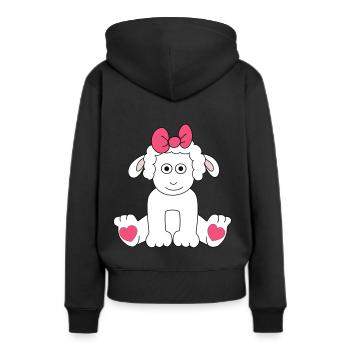 Schaf Zeichnung Herzen Ostern Kinder Baby Lamm - Frauen Premium Bio Hoodie - Schwarz - Hinten - Julia (174cm)