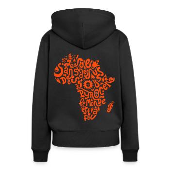 Pyrocene - Sweat à capuche Premium bio Femme - noir - Dos - Julia (174cm)