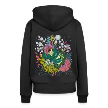 Unter Wasser Welt - Frauen Premium Bio Hoodie - Schwarz - Hinten - Julia (174cm)