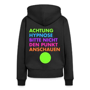 Hypnose Flirt Humor - Frauen Premium Bio Hoodie - Schwarz - Hinten - Julia (174cm)