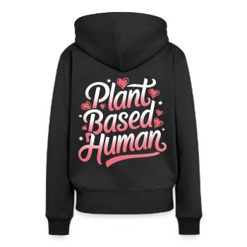 Végétarien Végétalien Végétarien Végétarien - Sweat à capuche Premium bio Femme - noir - Dos - Julia (174cm)