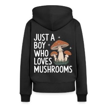 Champignons Champignons Champignon Champignon - Sweat à capuche Premium bio Femme - noir - Dos - Julia (174cm)