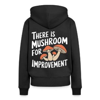 Champignons Champignons Champignon Champignon - Sweat à capuche Premium bio Femme - noir - Dos - Julia (174cm)