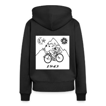 Albert Hofmann LSD 1943 Schwarz & Weiß - Frauen Premium Bio Hoodie - Schwarz - Hinten - Julia (174cm)