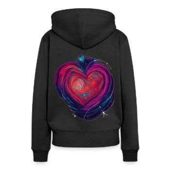 Das Herz der Galaxis - Frauen Premium Bio Hoodie - Schwarz - Hinten - Julia (174cm)