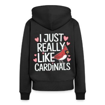 Cardinal Rouge Cardinal Vogel Rouge Cardinal - Sweat à capuche Premium bio Femme - noir - Dos - Julia (174cm)