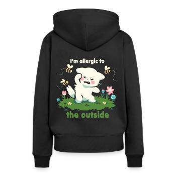 Allergisch gegen Äußerlichkeiten - Frauen Premium Bio Hoodie - Schwarz - Hinten - Julia (174cm)