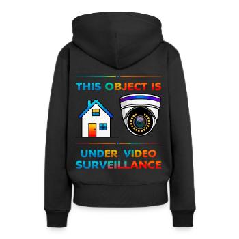 Surveillance des bâtiments - Sweat à capuche Premium bio Femme - noir - Dos - Julia (174cm)