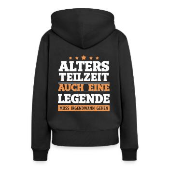 Retraite partielle ATZ - Sweat à capuche Premium bio Femme - noir - Dos - Julia (174cm)